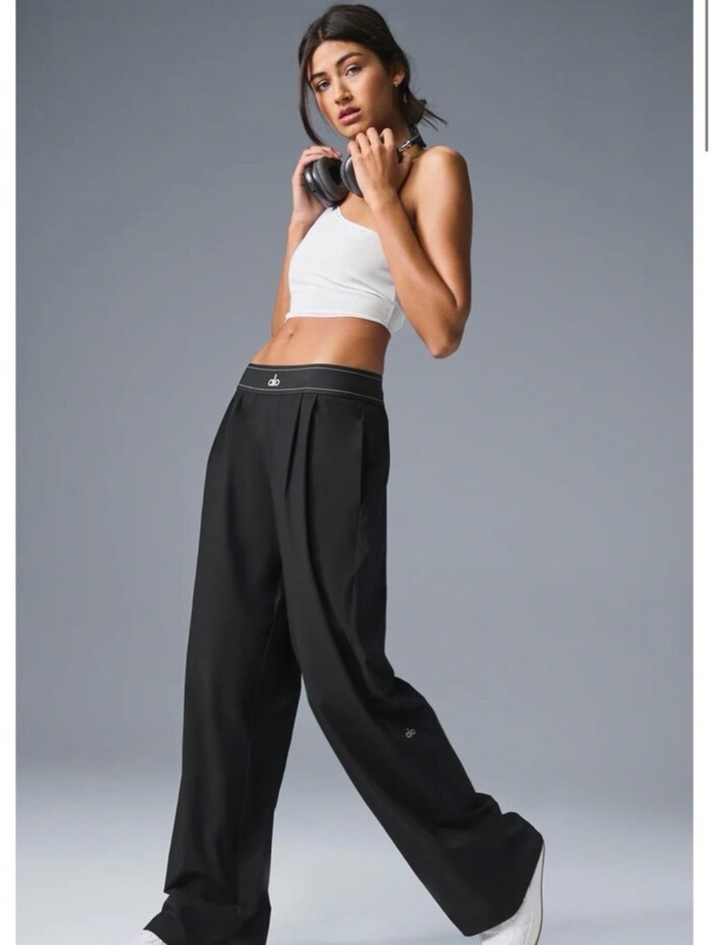 NEW! ALO Suit up Trouser (Regular) Black Wide Leg Size Medium